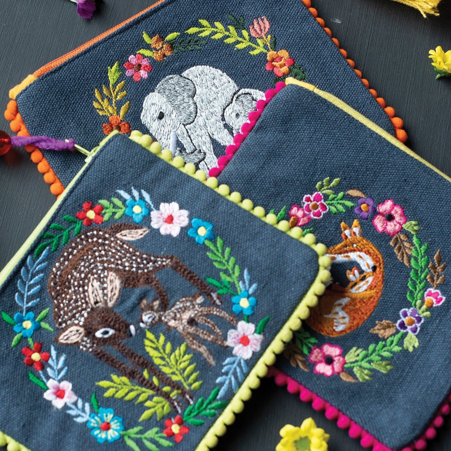Assorted Embroidered Animal Zip Coin Purse - P60 - Uneeka